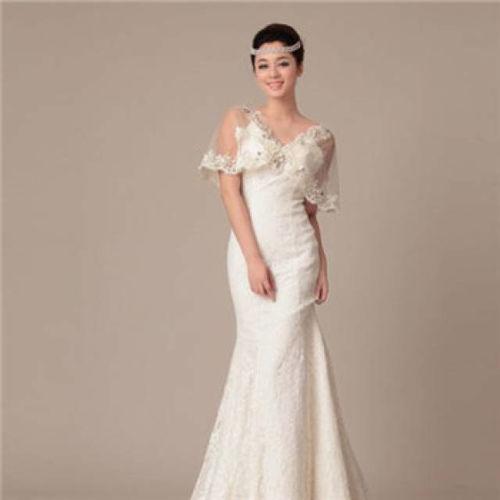 婚纱鱼尾裙图片,婚纱中的海洋精灵